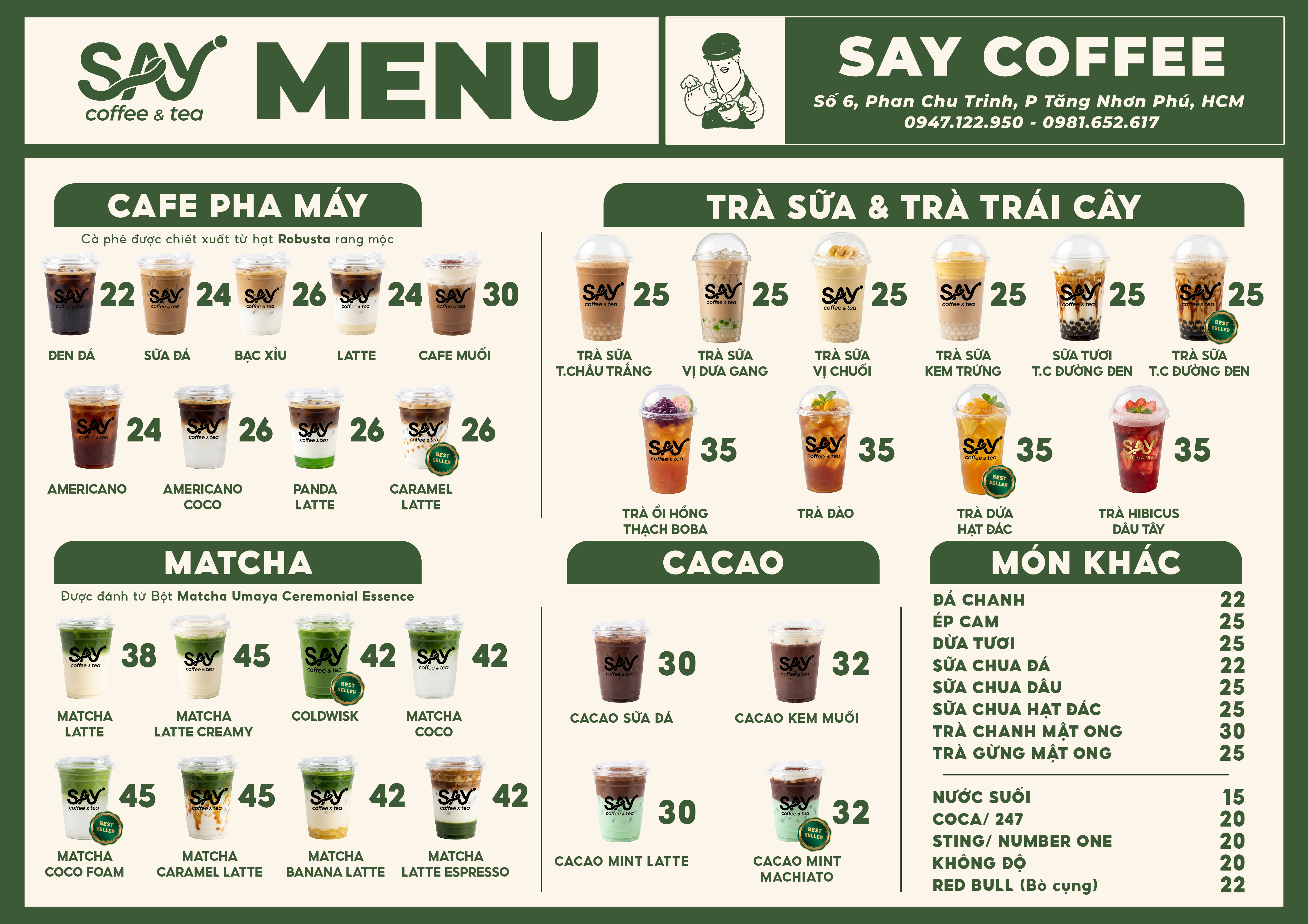 Menu Say Coffee